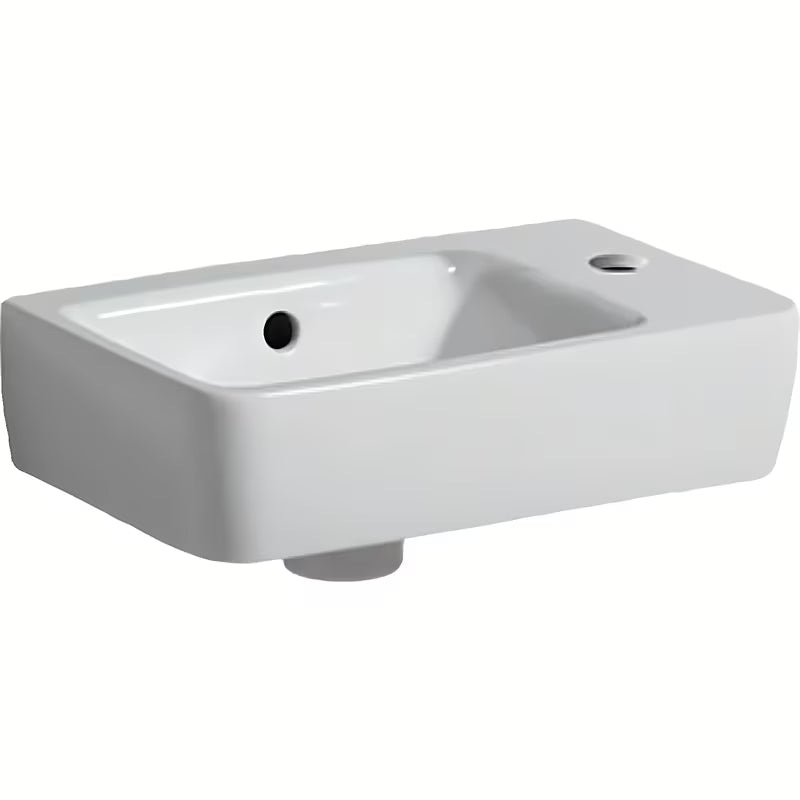 Bijeli keramički mali umivaonik Geberit Selnova Compact 40 x 25 cm s otvorom pro za slavinu desno