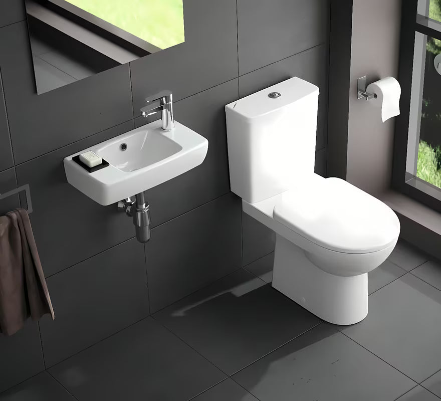 Bijeli keramički mali umivaonik Geberit Selnova Compact 40 x 25 cm s otvorom pro za slavinu desno