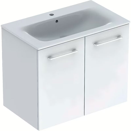 Viseća kupaonski ormarić s keramičkim umivaonikom Geberit Selnova u bijeloj boji sa sjajnim izgledom