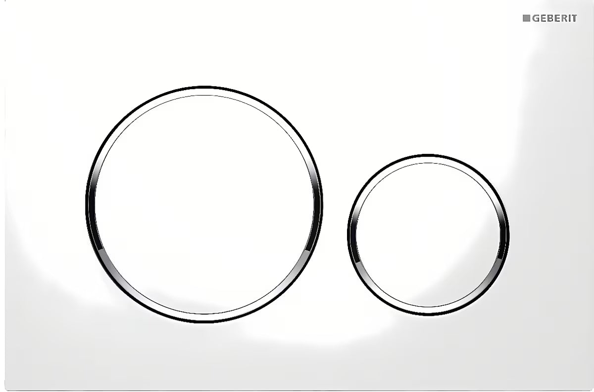 Tipka za Aktiviranje Geberit Sigma20 bijela s kromiranim prstenovima pro za podžbukne vodokotliće Sigma