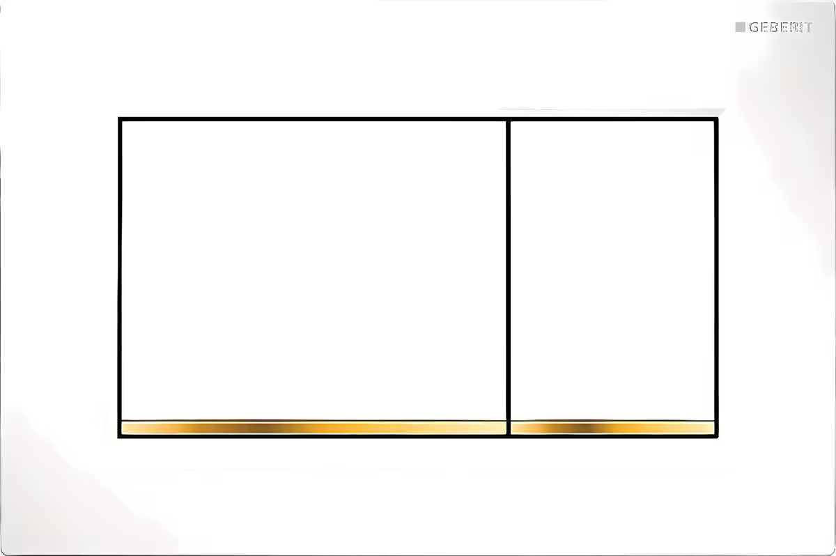 Bijela tipka za aktiviranje Geberit Sigma pro za podžbukni vodokotlić Geberit Sigma s prednjim aktiviranjem.