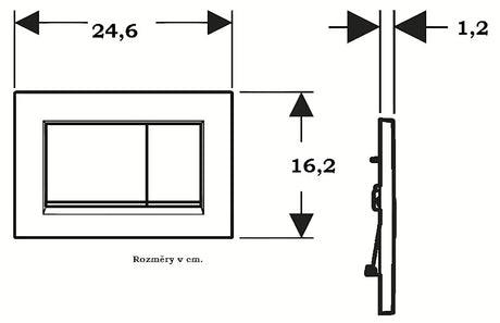 Bijela tipka za aktiviranje Geberit Sigma pro za podžbukni vodokotlić Geberit Sigma s prednjim aktiviranjem.