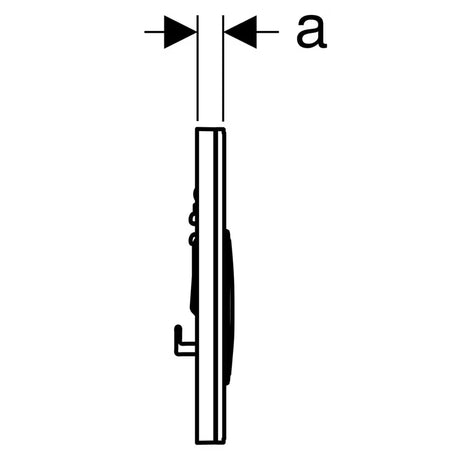 Bijela tipka za aktiviranje Geberit Sigma21 sa sjajno kromiranim dizajnerskim prstenovima pro dvokoličinsko ispiranje.