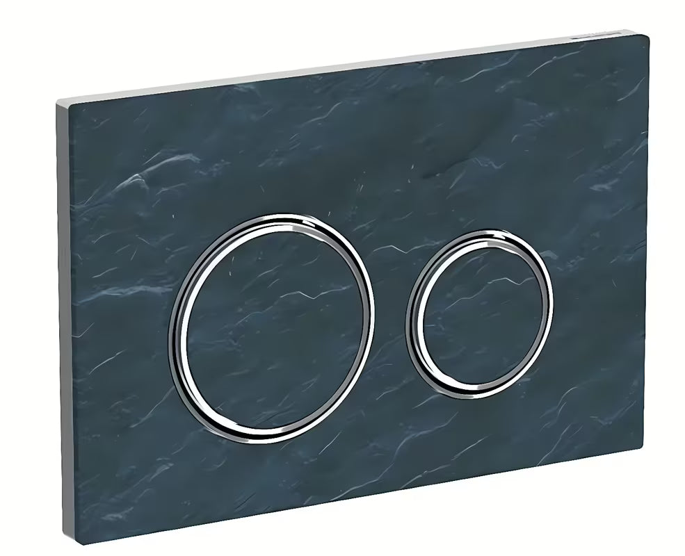 Tipka za Aktiviranje Geberit Sigma u boji Mustang škriljevca sa sjajno kromiranim prstenovima