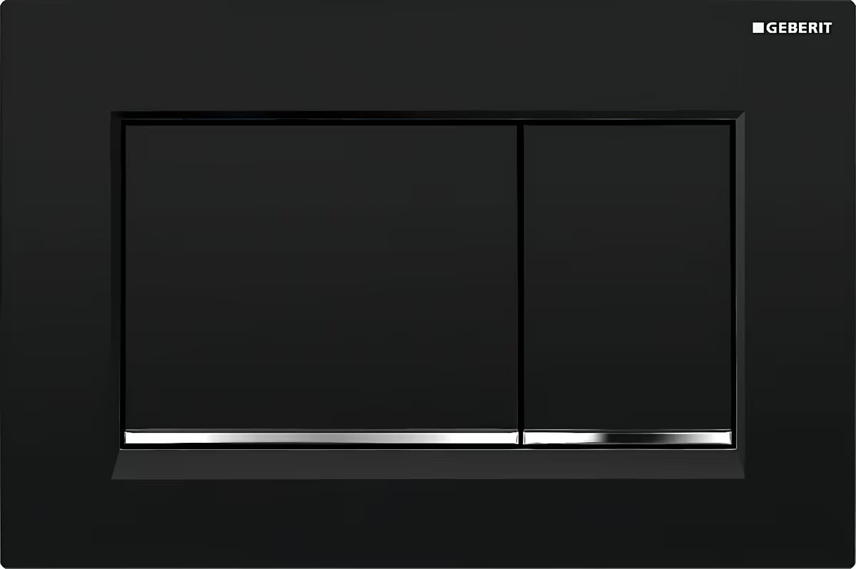 Crna dvokoličinska tipka za aktiviranje Geberit Sigma pro za podžbukni vodokotlić Geberit Sigma