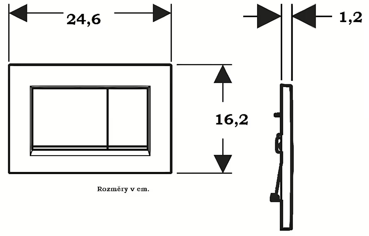 Crna dvokoličinska tipka za aktiviranje Geberit Sigma pro za podžbukni vodokotlić Geberit Sigma