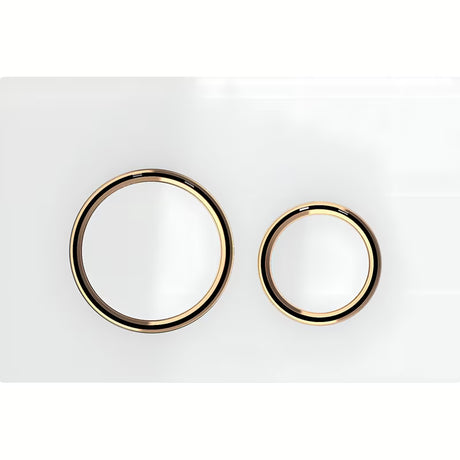 Tipka za Aktiviranje Geberit Sigma21 u izvedbi bijelo staklo s prstenovima crveno zlato