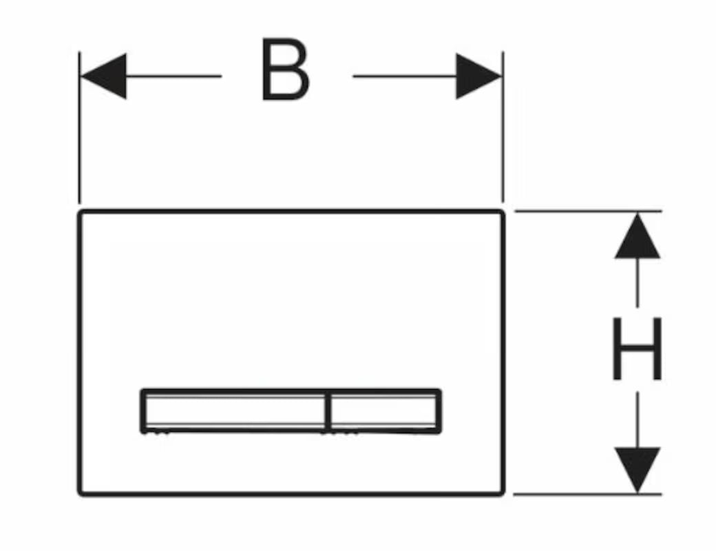Kromirana tipka za aktiviranje Geberit Sigma50 pro za podžbukne vodokotliće Geberit Sigma s dvokoličinskim ispiranjem.