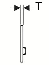 Kromirana tipka za aktiviranje Geberit Sigma50 pro za podžbukne vodokotliće Geberit Sigma s dvokoličinskim ispiranjem.