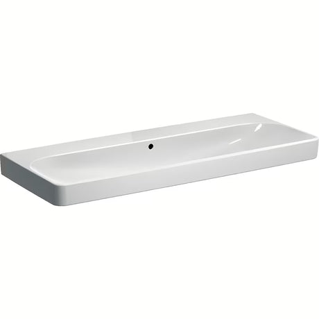 Geberit Smyle Square viseće bijeli keramički umivaonik bez otvora za miješalicu 120x48 cm