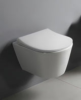 Viseća WC Školjka Glacera Ava od sjajne bijele keramike s Rimless izvedbom i skrivenim pričvršćenjem
