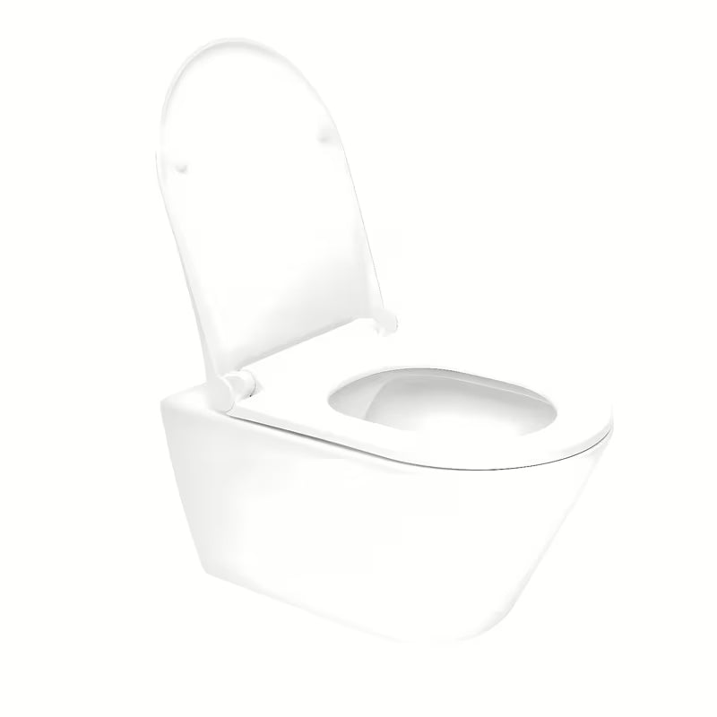 Bijeli viseća WC školjka Glacera Ava bez sustava za ispiranje s wc daskom soft Close sa skrivenim pričvršćenjem.