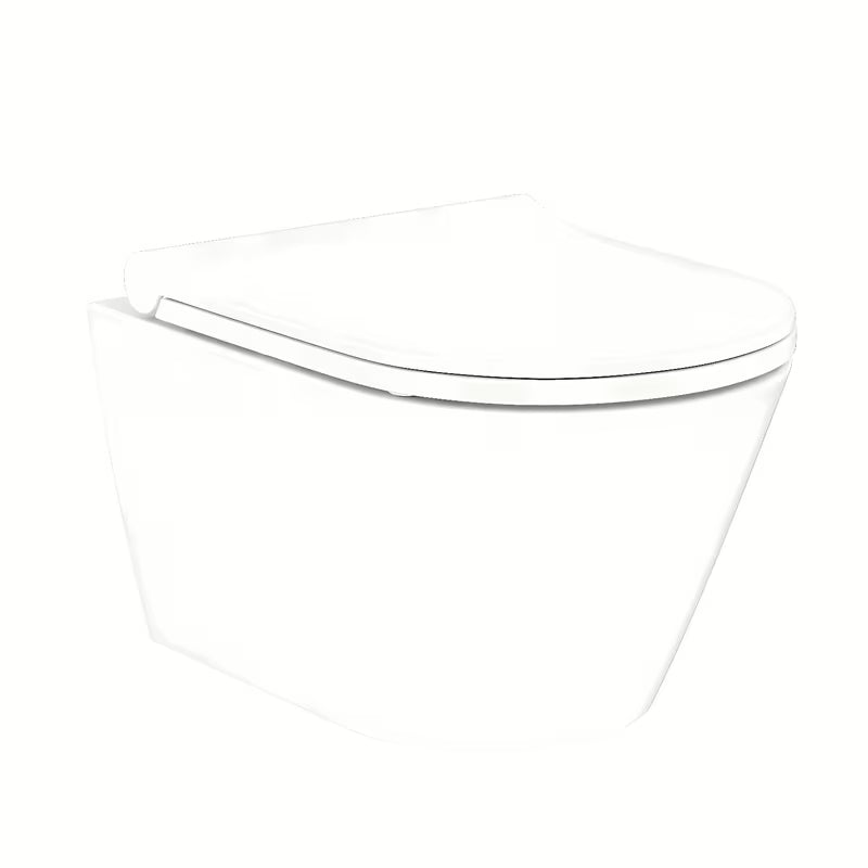 Glacera Ava compact viseća WC školjka bez sustava za ispiranje u bijeloj boji sa skrivenim pričvršćenjem.