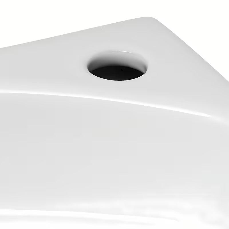 Bijeli kutne desni mali umivaonik Glacera Bigio 42x29,5 cm bez preljeva s otvorom pro za slavinu desno.