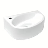 Bijeli keramički kutne mali umivaonik Glacera Bigio 42x29,5 cm s otvorom pro za slavinu lijevo