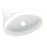 Bijeli keramički kutne mali umivaonik Glacera Bigio 42x29,5 cm s otvorom pro za slavinu lijevo