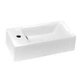 Bijeli keramički mali umivaonik Glacera Bigio 50 x 25 cm s otvorom pro za slavinu lijevo