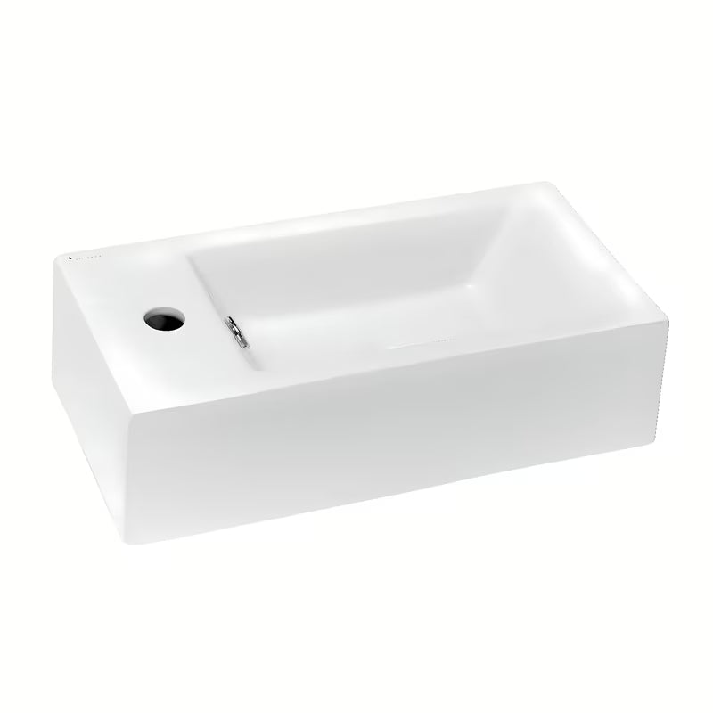 Bijeli keramički mali umivaonik Glacera Bigio 50 x 25 cm s otvorom pro za slavinu lijevo