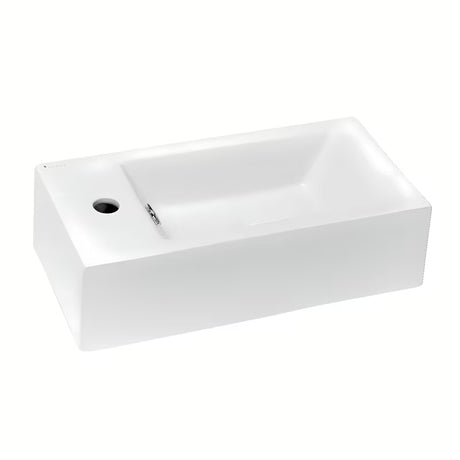 Bijeli keramički mali umivaonik Glacera Bigio 50 x 25 cm s otvorom pro za slavinu lijevo