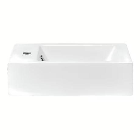 Bijeli keramički mali umivaonik Glacera Bigio 50 x 25 cm s otvorom pro za slavinu lijevo