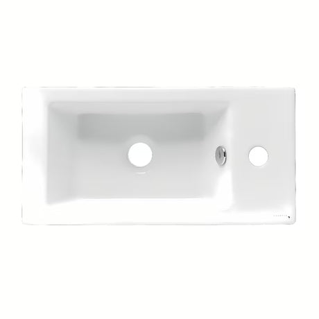 Bijeli keramički mali umivaonik Glacera Bigio 50 x 25 cm s otvorom pro za slavinu lijevo