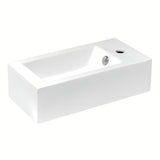 Bijeli keramički četvrtasti mali umivaonik Glacera Bigio 50x25 cm s preljevom i otvorom pro za slavinu