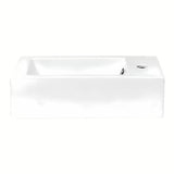 Bijeli keramički četvrtasti mali umivaonik Glacera Bigio 50x25 cm s preljevom i otvorom pro za slavinu