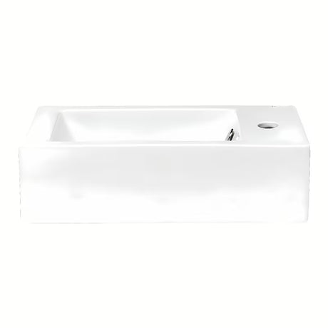 Bijeli keramički četvrtasti mali umivaonik Glacera Bigio 50x25 cm s preljevom i otvorom pro za slavinu