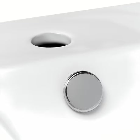 Bijeli keramički četvrtasti mali umivaonik Glacera Bigio 50x25 cm s preljevom i otvorom pro za slavinu