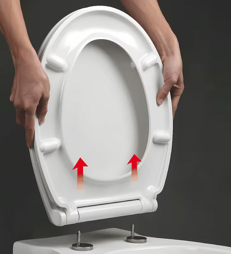 Bijela univerzalna WC daska Glacera Easy od duroplasta sa sustavom EasyLock i metalnim šarkama