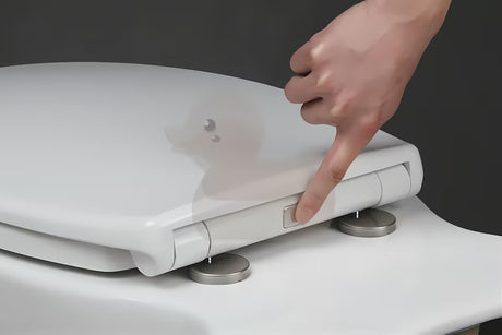 Bijela univerzalna WC daska Glacera Easy od duroplasta sa sustavom EasyLock i metalnim šarkama