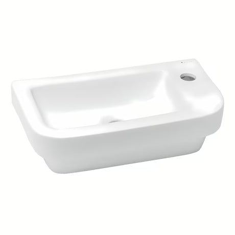Bijeli keramički mali umivaonik Glacera Project 45x24 cm s otvorom pro za slavinu desno