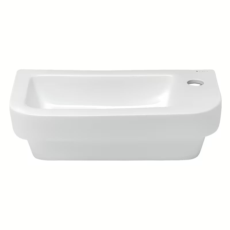 Bijeli keramički mali umivaonik Glacera Project 45x24 cm s otvorom pro za slavinu desno