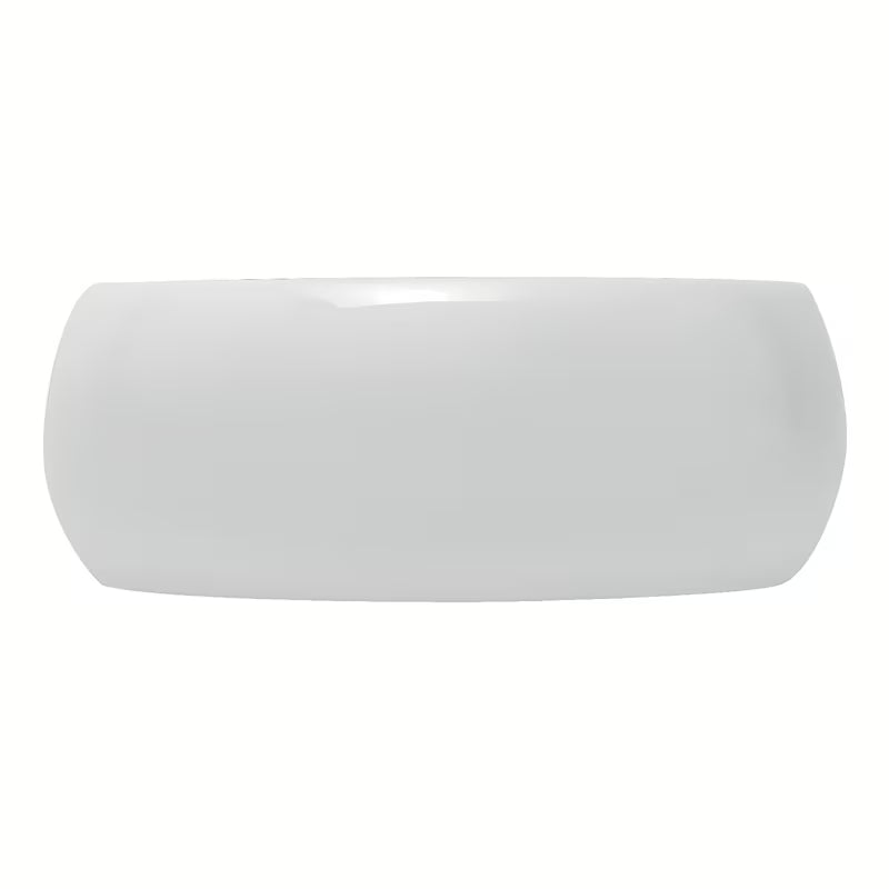 Okrugli bijeli keramički umivaonik na ploču Glacera Vallone bez preljeva