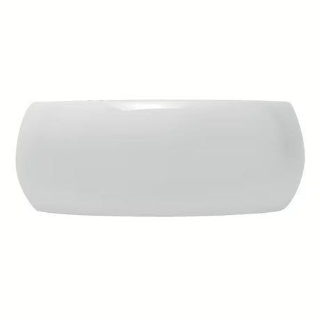 Okrugli bijeli keramički umivaonik na ploču Glacera Vallone bez preljeva