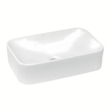 Bijeli keramički umivaonik na ploču Glacera Vallone 49 x 30 cm bez preljeva sa zaobljenim oblikom.