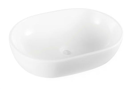 Bijeli keramički umivaonik na ploču Glacera Vallone 59 x 41 cm bez preljeva.