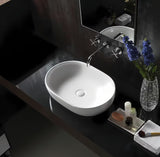 Bijeli keramički umivaonik na ploču Glacera Vallone 59 x 41 cm bez preljeva.