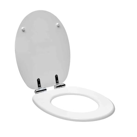 Bijela WC daska Glacera od MDF-a s tehnologijom soft Close i mesinganim šarkama