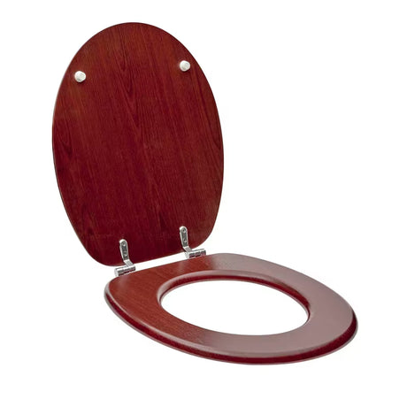 Glacera WC daska Mahagon od MDF-a s PVC folijom i kromiranim mjedenim šarkama sa skrivenim pričvršćenjem.