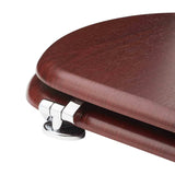 Glacera WC daska Mahagon od MDF-a s PVC folijom i kromiranim mjedenim šarkama sa skrivenim pričvršćenjem.