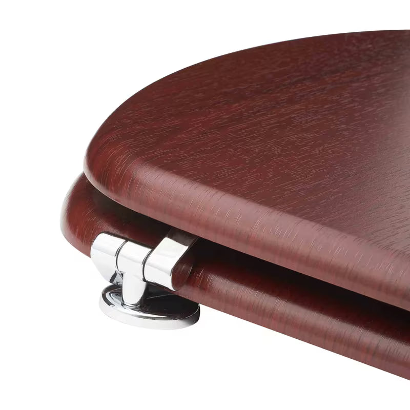 Glacera WC daska Mahagon od MDF-a s PVC folijom i kromiranim mjedenim šarkama sa skrivenim pričvršćenjem.