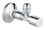 Kutni ventil Grohe Chrome pro za zidnu ugradnju s metalnom ručicom i rozetom