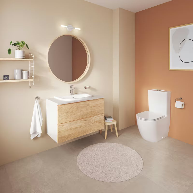 Ugradbeni umivaonik Grohe Bau Ceramic 55 u boji alpine white s preljevom i otvorom za pro slavinu
