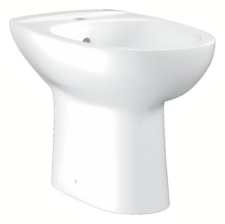 Podni bide Grohe Bau Ceramic u boji alpine white s jednim otvorom za slavinu i preljevom