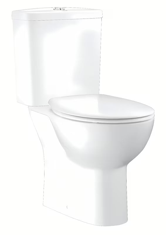 Grohe Bau Ceramic stojeća WC školjka kombi Rimless sa stražnjim odvodom, vodokotlićem i WC školjke daskom u boji alpine-white