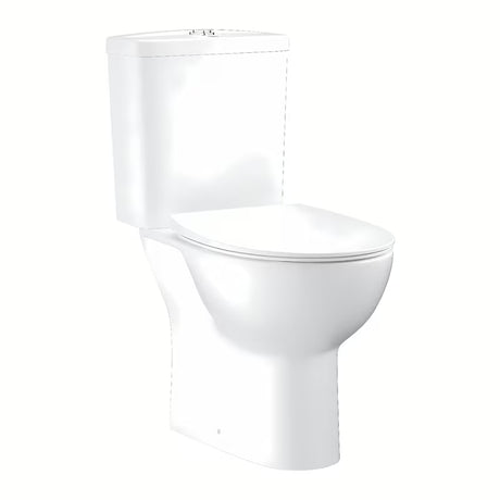Bijeli WC kombi Grohe Bau Ceramic s Rimless školjkom i slim sjedalom soft Close