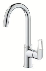 Grohe bauloop visoka jednoručna baterija miješalica za umivaonik u krom izvedbi s odvodom.