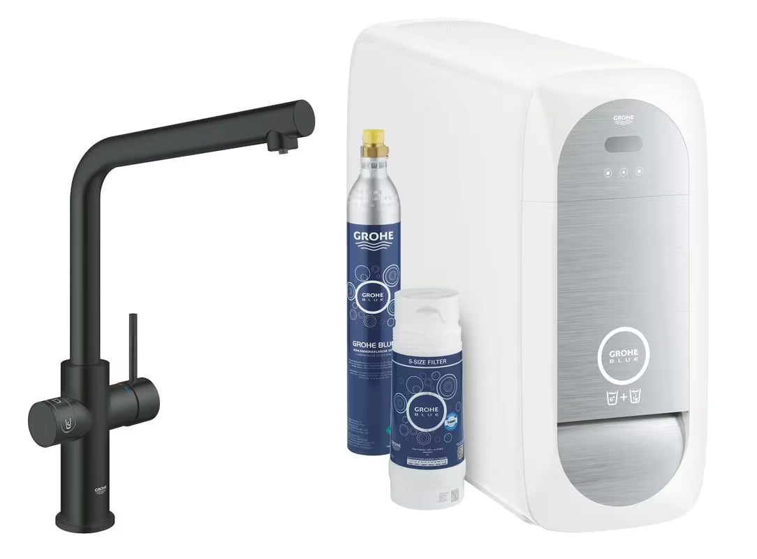 Grohe Blue Home Duo miješalica za sudoper s filtracijom i hlađenjem vode u izvedbi velvet black