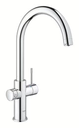 Kromirana miješalica za sudoper Grohe Blue Home Duo s filtrom, s hlađenjem i tipkom pro za gaziranu i negaziranu vodu